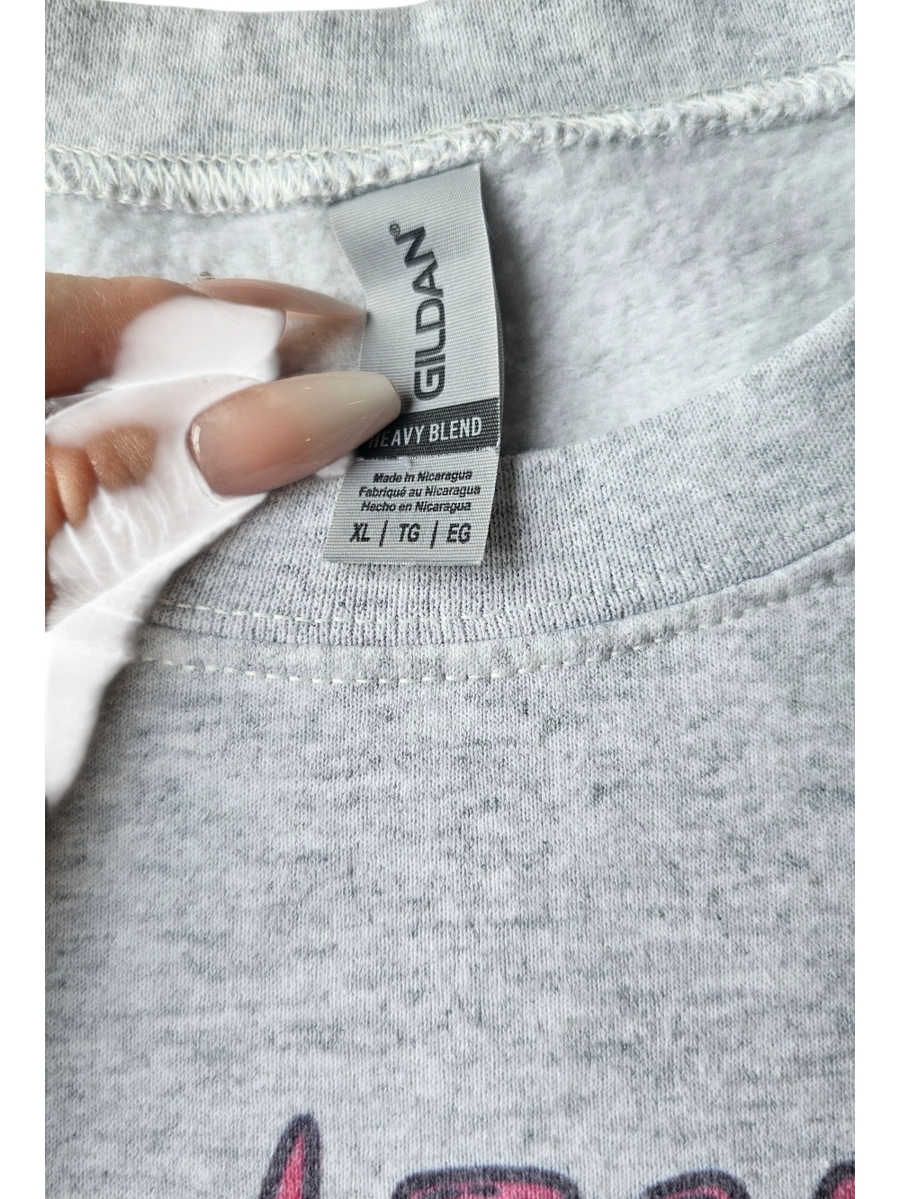 Gildan XL Cropped Western Graphic Sweatshirt “Put Em Up Cowboy” Oversized Cut - Picture 3 of 6